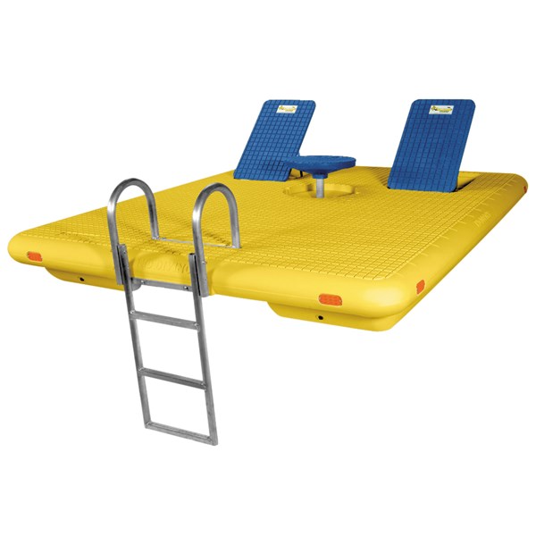 8'X10' Yellow Otter Swim Raft Complete-Blue Seats