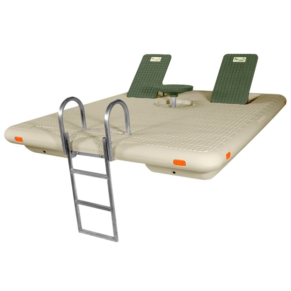 8'X10' Beige Otter Swim Raft Complete-Green Seats