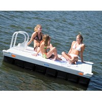 8'X8' Swim Platform Aluminum-White With Accessories